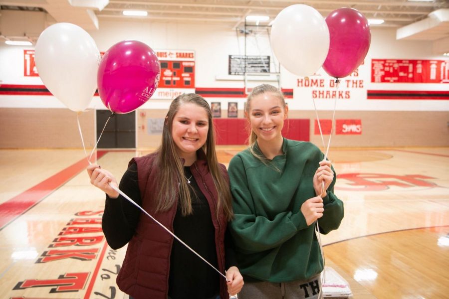 ACE recipients Aynslee Koutz (left) and Allison Taipalus (right) celebrate their accomplishment.