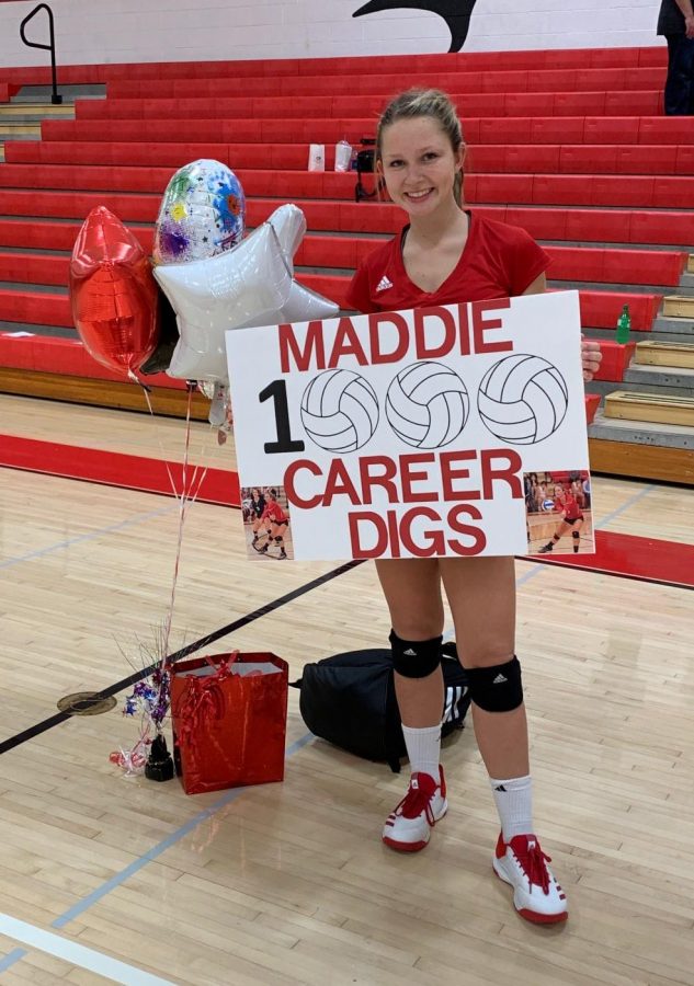 Maddie Greenup celebrates her great achievement.