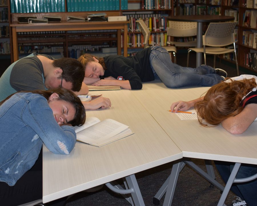 Kids sleep in library