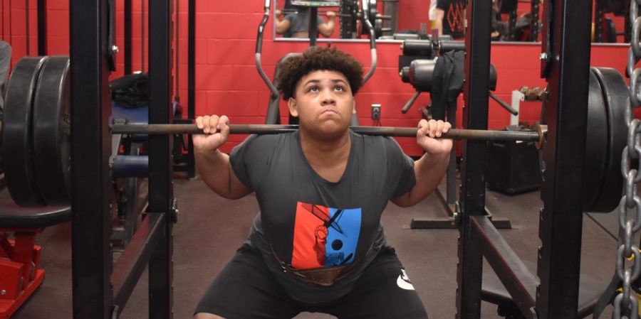 Sophomore Bentley Scott is putting in work in the weight room to prepare for the upcoming season.