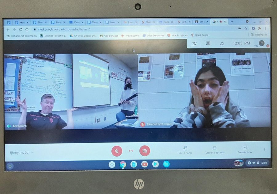 St. Louis Student shocked by her classmates Google Meet presentation. 