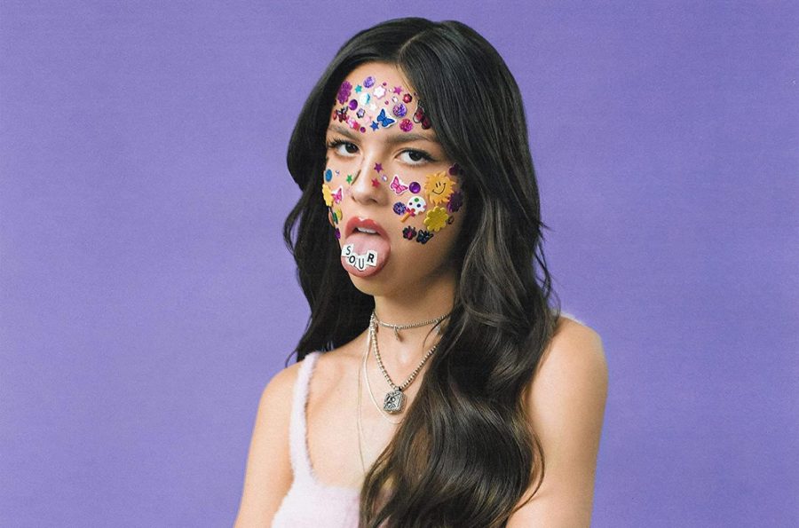 Olivia Rodrigo poses for the cover of "Sour".