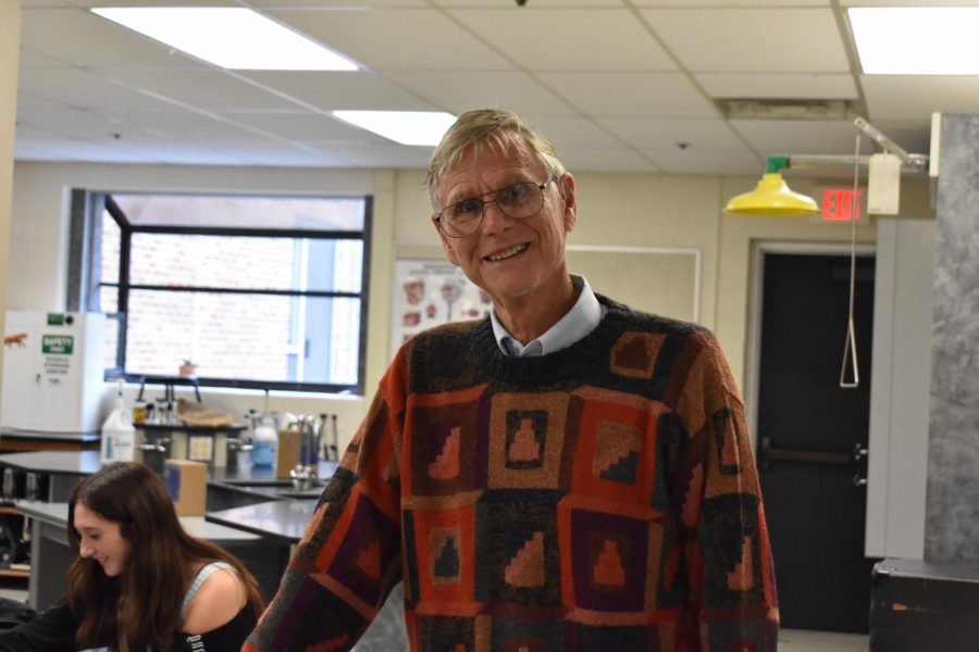 Mr. Taylor poses for a photo in one of his well-loved sweaters!