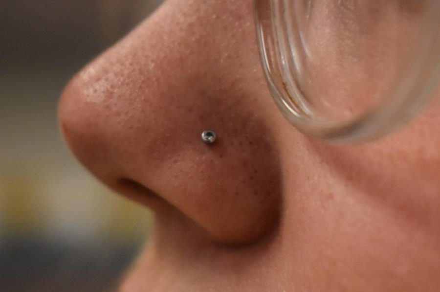 Recently, in St. Louis High School nose piercings have become quite popular. 