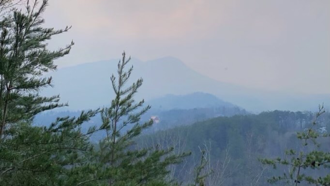 The+smoky+mountains+pictured+in+the+aftermath+of+the+wildfires.