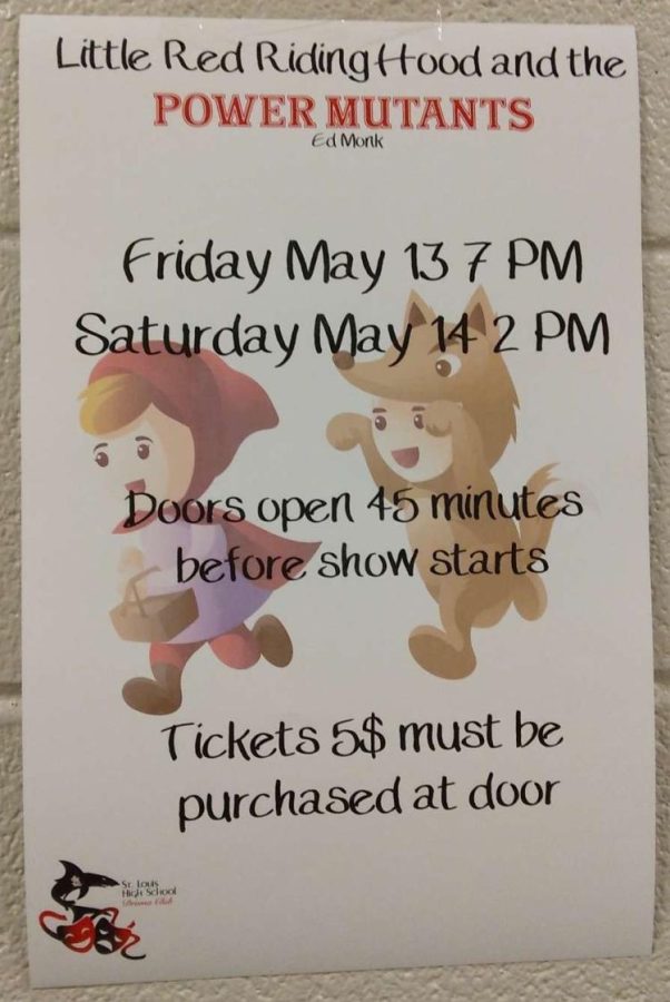 This photo shows off the flyers for the Drama club performance.