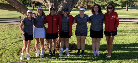 The Golf team poses together after their Conference. 