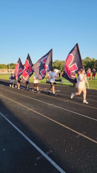 The new cheer flags are on full display at home football games!