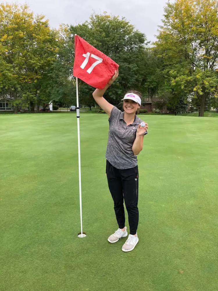 Senior Natalee Hoyt is all smiles after scoring a once-in-a-lifetime hole-in-one!