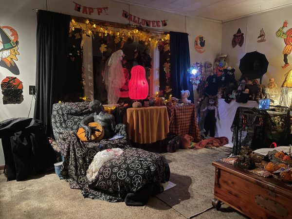 Some students really enjoy decorating their home for Halloween, such as senior Rowan Harris!