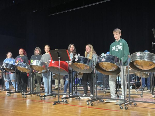 During the mornings, the steel band and jazz band practice for the upcoming Blues in the Night concert.