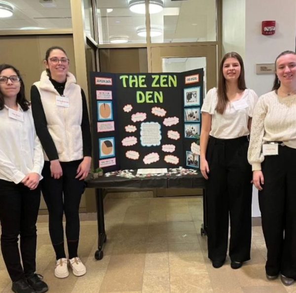 The Rotary Interact Students show off their presentation for the winning Zen Den!