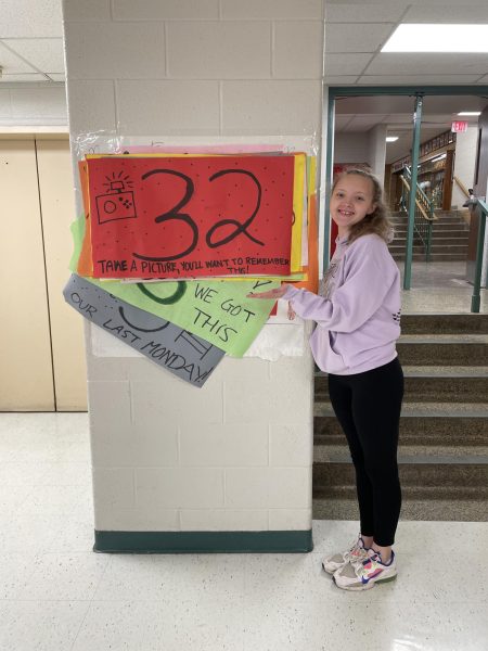 Senior Kylie Acker takes a flick with the countdown, just like the advice on the calendar says!