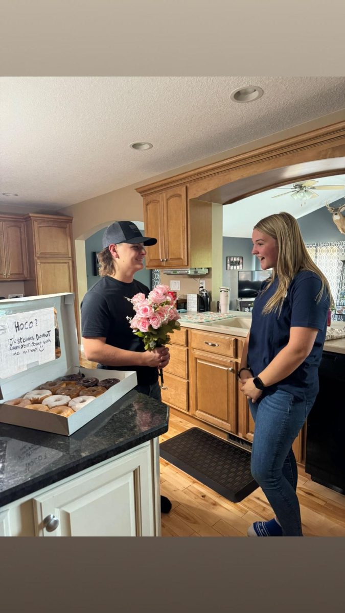 Junior Jackson Shattuck asks his girlfriend, Courtney VanAlstine to the homecoming dance!