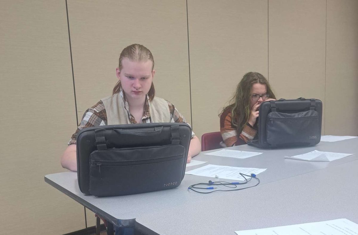 Members of the Language Arts team are hard at work during their competition!