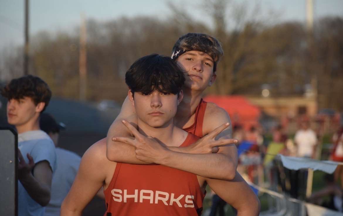 Current seniors Landon Pestrue and Sawyer Wonch enjoy their track season together!