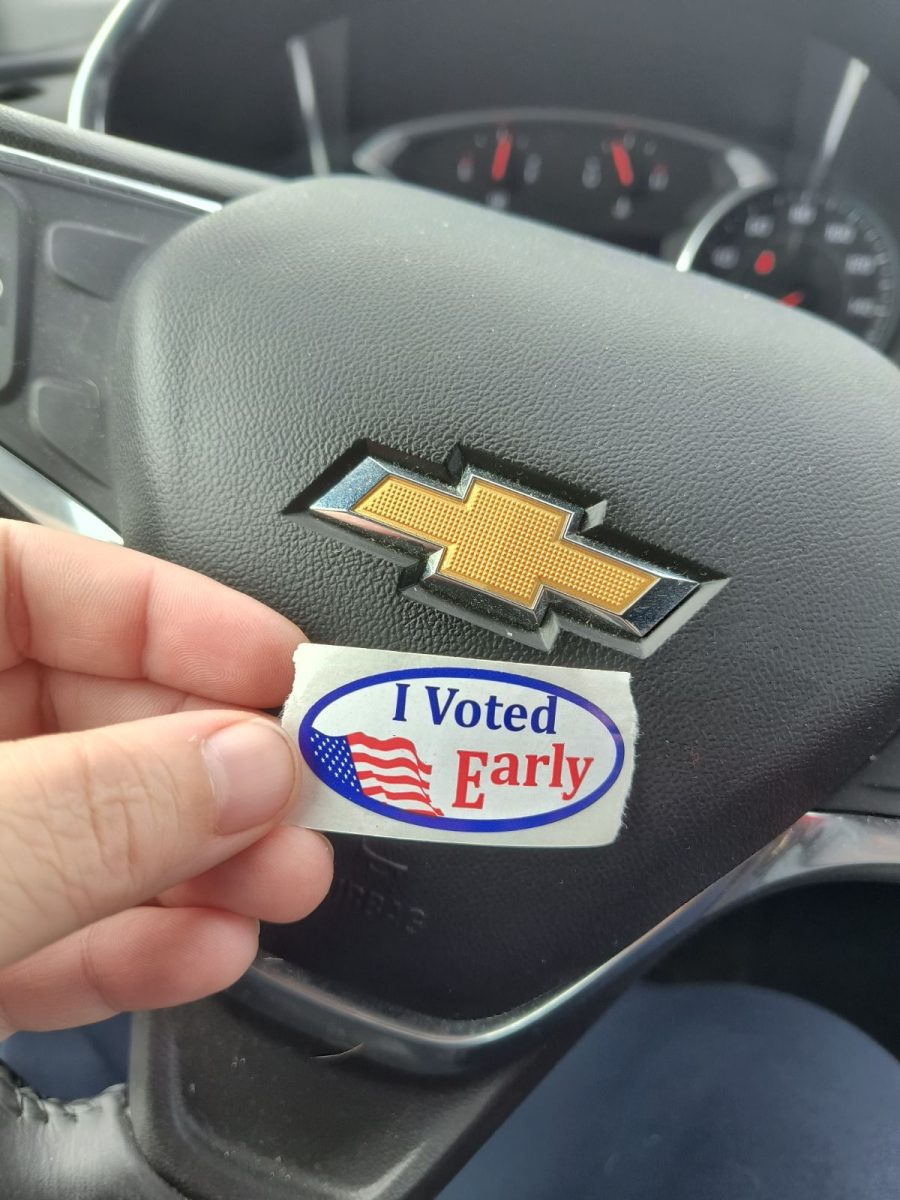 After voting, you may get an "I Voted" or an "I Voted Early" sticker.