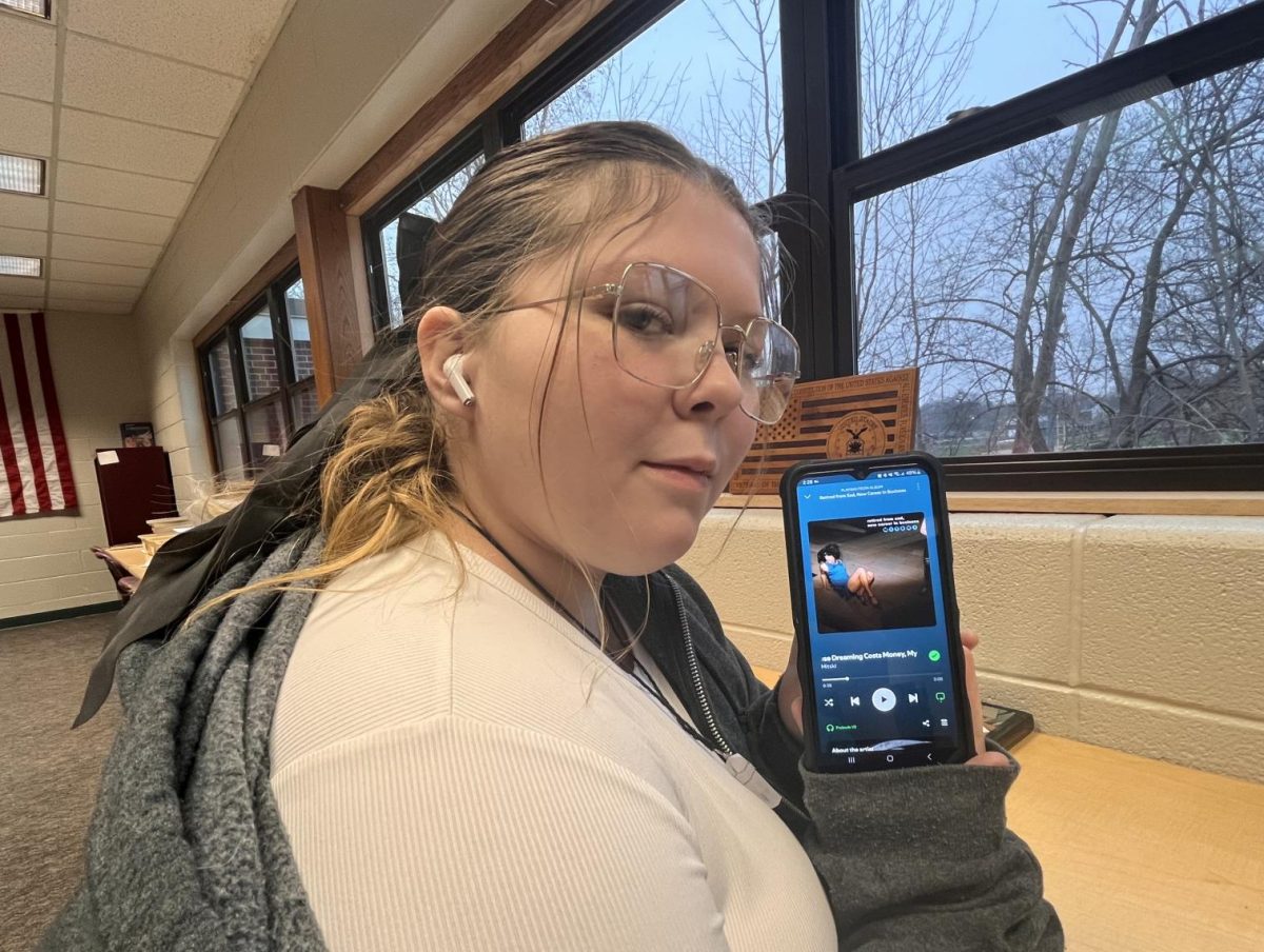 Junior Leia Firman showcases her favorite song artist.