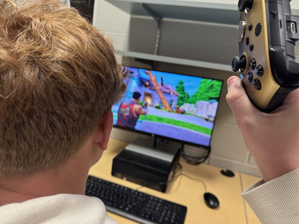 Sophomore Remington Snyder plays OG Fortnite on his computer.