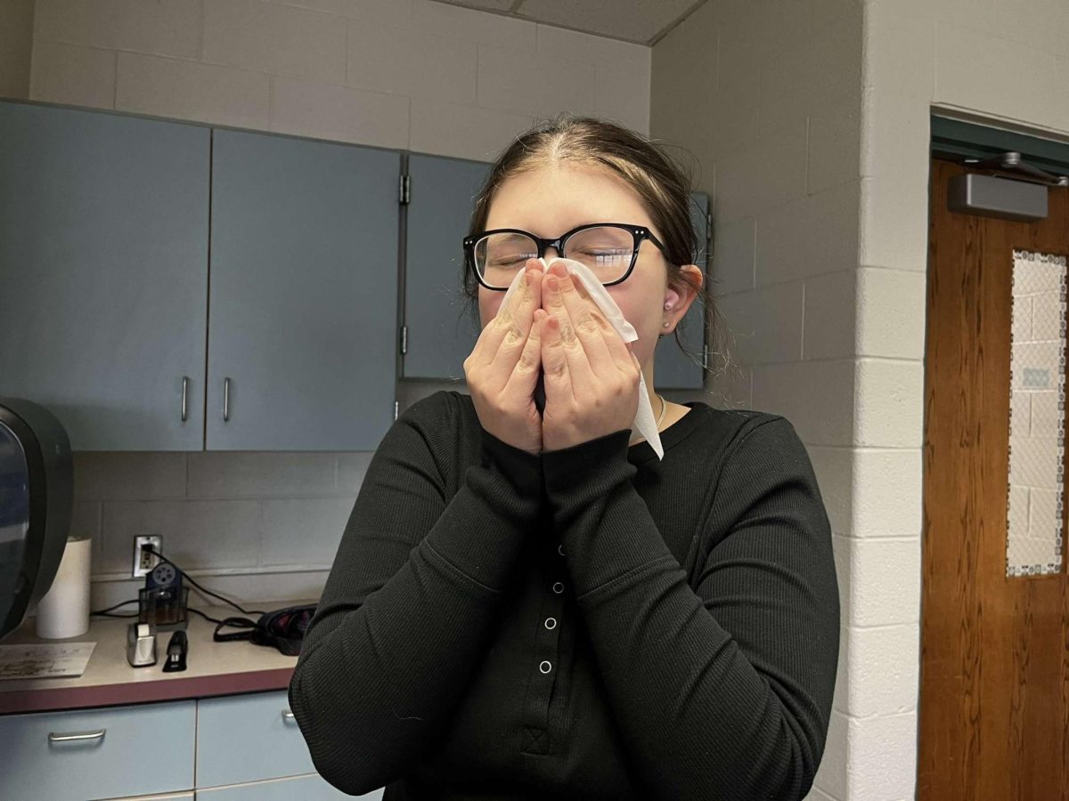 Junior Sophia Miller suffers an effect of having a cold.