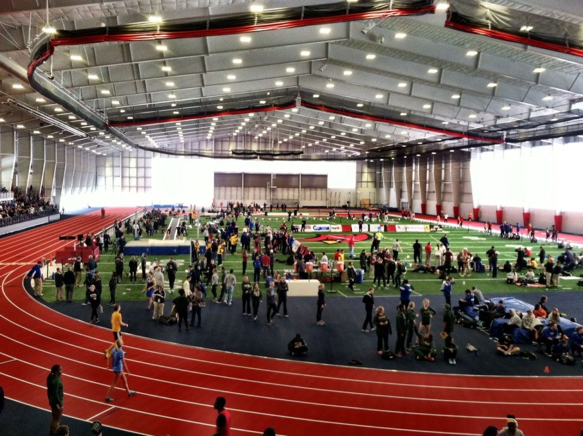 SVSU fills with student athletes ready to race at the meet.