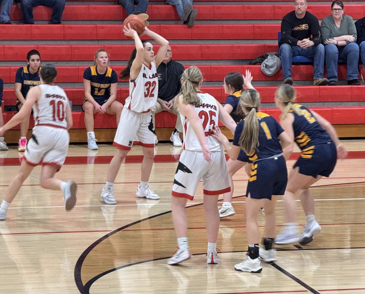 Senior Kerregan Wilson looks for a pass to a teammate.