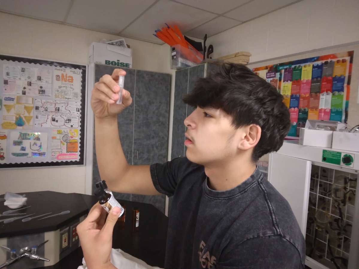 Junior Javier Anger uses calculations to make the perfect perfume. 