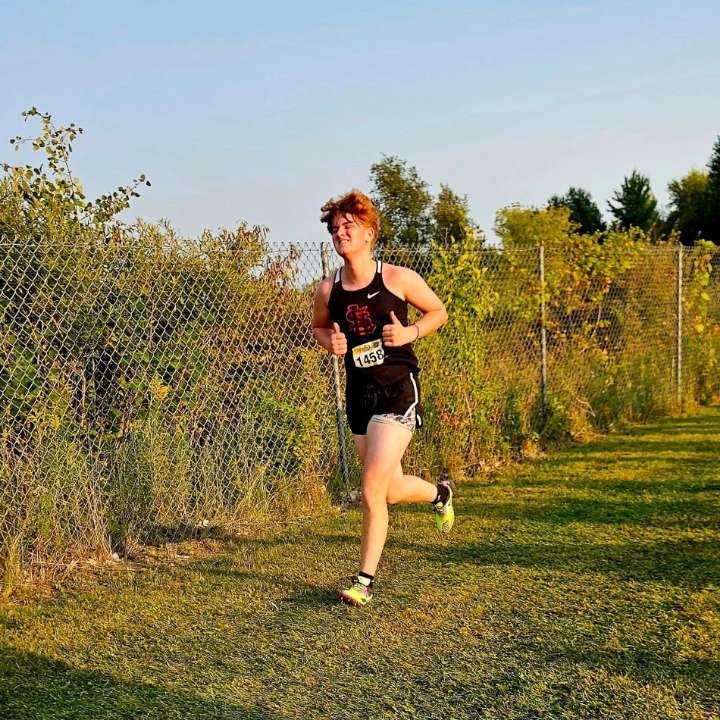 Sophomore Remington Snyder runs during cross country season.