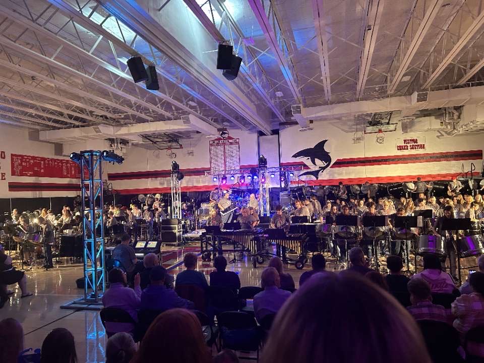 The many bands perform together at the festival.