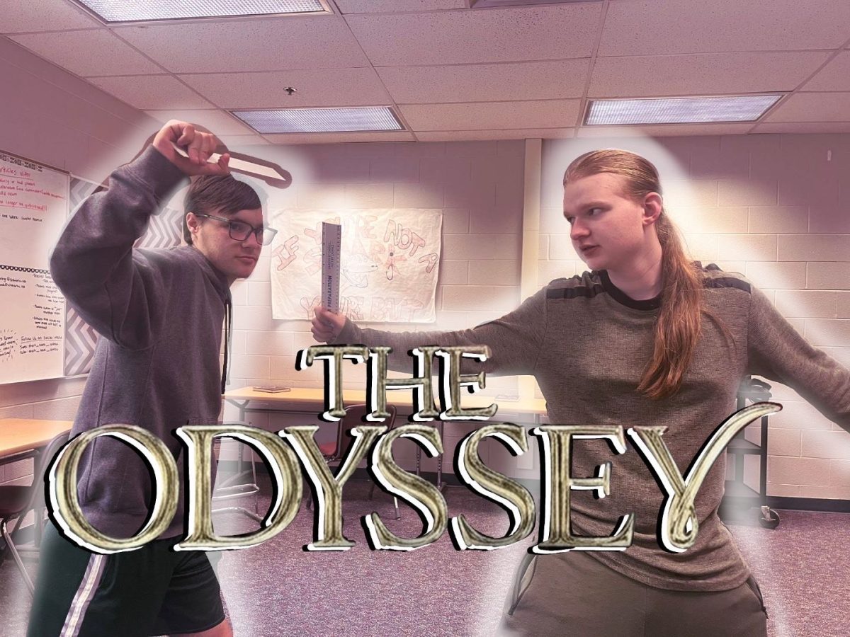Two students in a fight to displayed the scene in Troy.