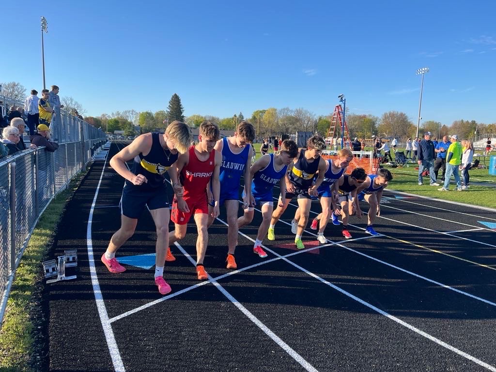 Landon Pestrue prepares for the start of his race.