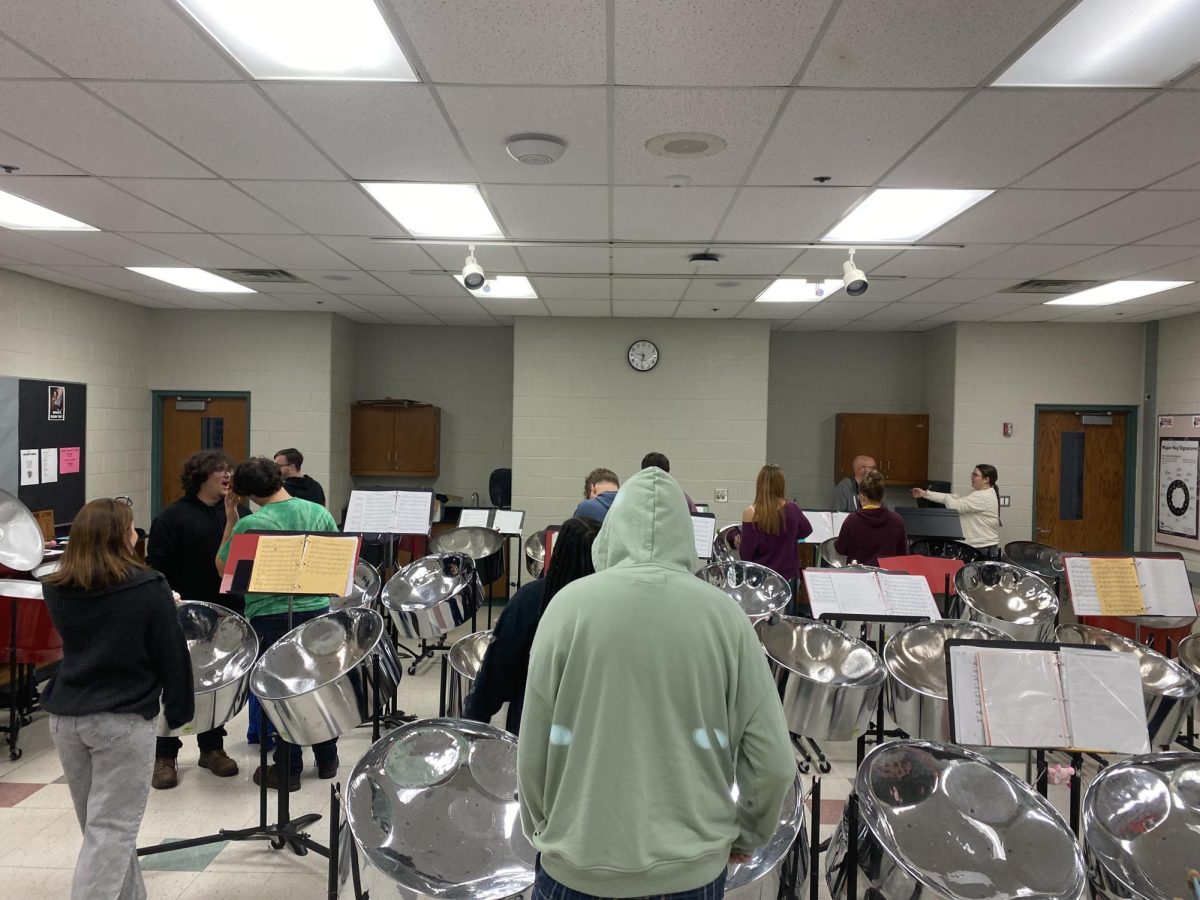 The steel band works out there first rehearsal!