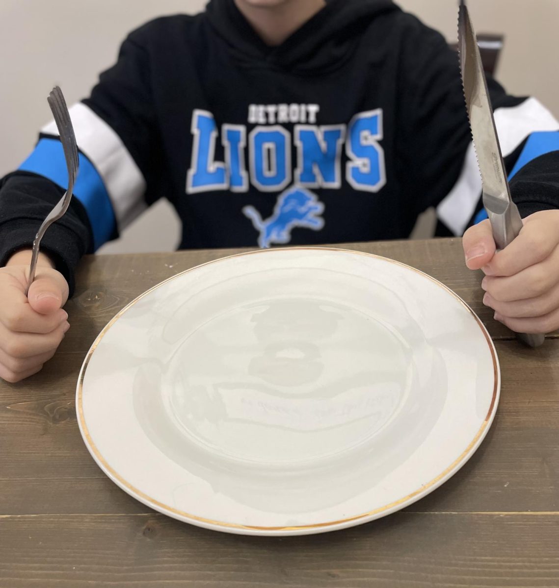 One student prepares for a full plate on Thankgiving!