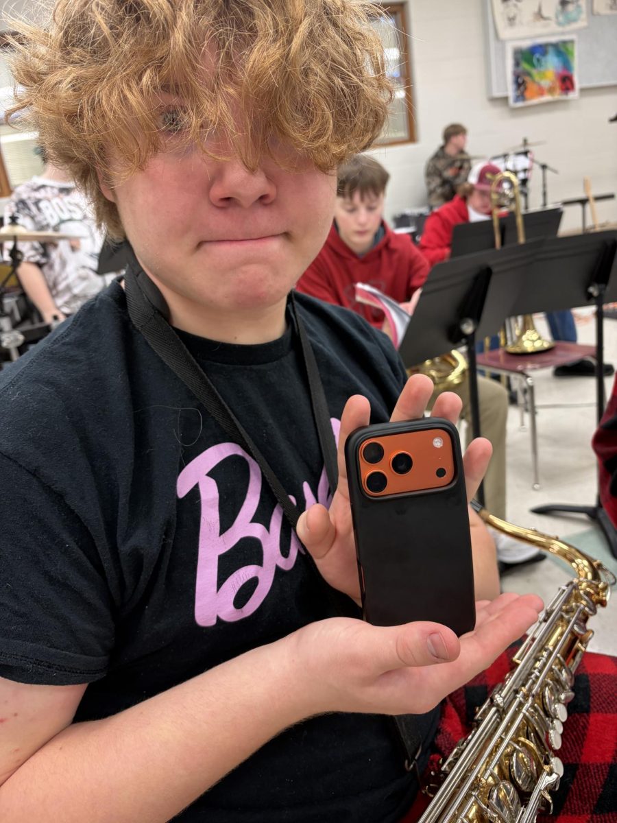 Kazren LaLone shows off his newest present!